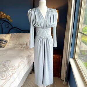 Vintage Ice Grey-Blue Long Sleeved Dress